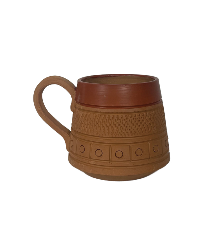 Maatir Hand Made Terracotta Coffee Mug 160 ml (Set of 2) | Terracotta Coffee Cups | Natural Handmade Clay/Soil/Kulhad/kullad | Earthen Terracotta Coffee Mug | Mitti ke Coffee Mug Chai Mug